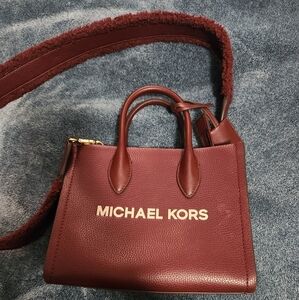 Micheal Kors Burgundy Fleece Strap